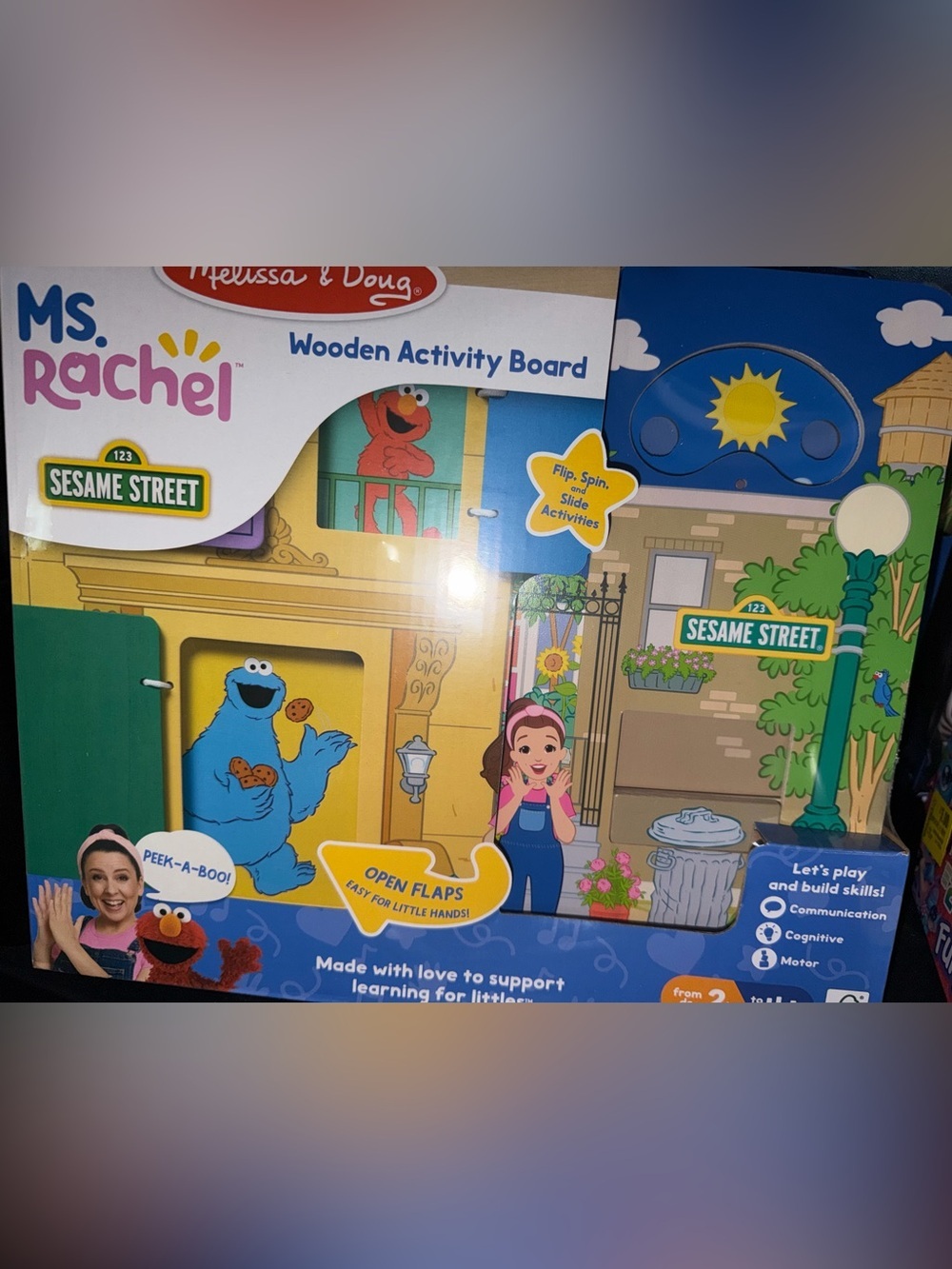 Melissa & Doug Sesame Street Activity Board - Blue, Yellow, Red new in package